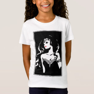 T-Shirt Ligue de la justice Wonder Woman Noir Pop Art
