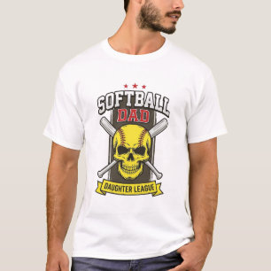 T-shirt Ligue de softball père fille design vectoriel vint