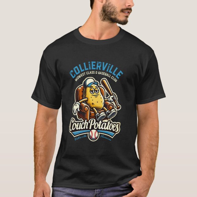 T-shirt Ligue mineure de baseball Collierville Couch Potat (Devant)