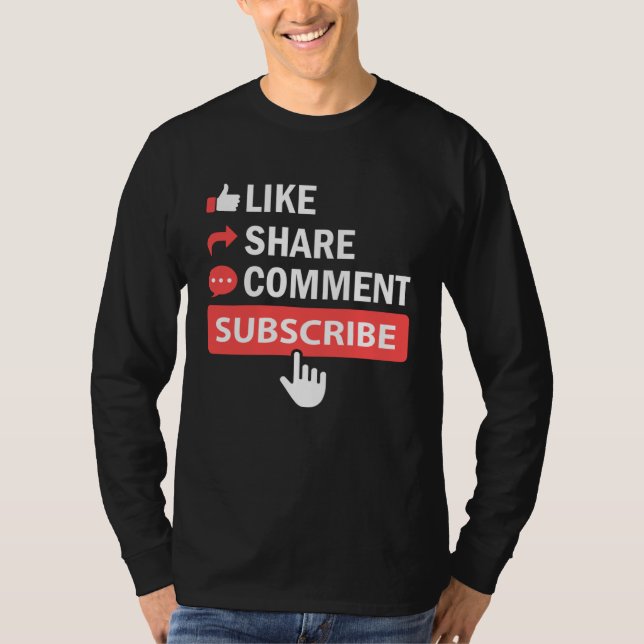 T-shirt Like Share Subscribe Comment Video Livestream Blog (Devant)