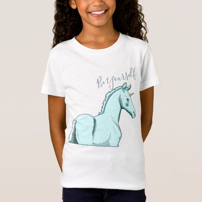 T-Shirt Lil Blue Palomino Unicorn (Sois Toi-Même) (Devant)