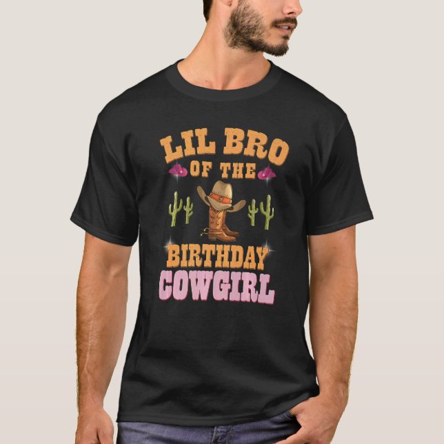 T-shirt Lil Bro De L'Anniversaire Cowgirl Western Theme Bd (Devant)