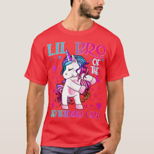 T-shirt Lil Bro of the Birthday Girl Flossing Unicorn Litt
