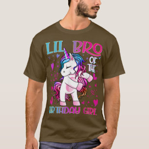 T-shirt Lil Bro of the Birthday Girl Flossing Unicorn Litt