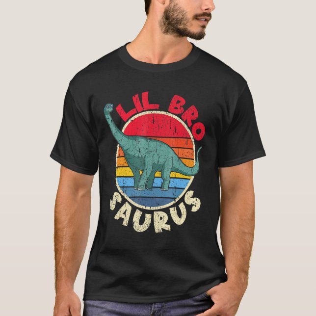 T-shirt Lil Bro Saurus I Brachiosaurus Diplodocus I Family (Devant)