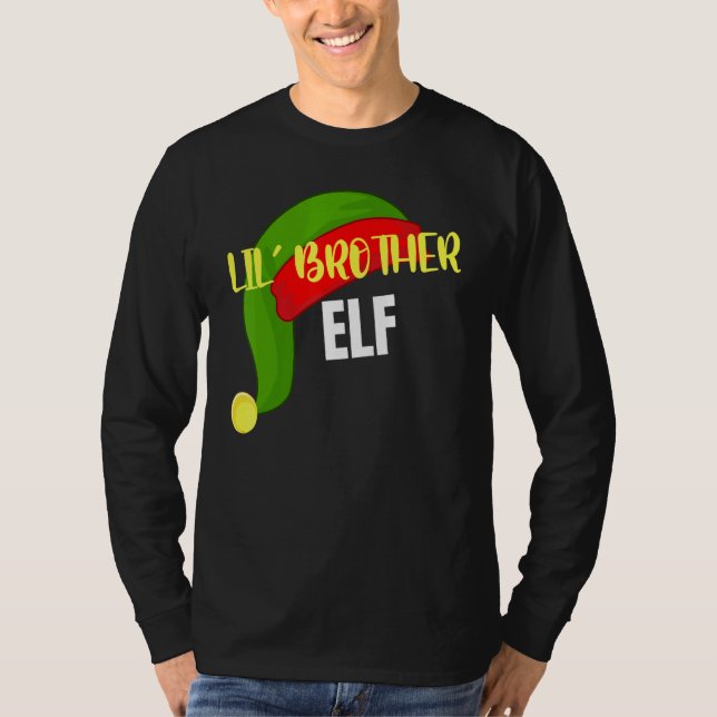 T-shirt Lil Brother Elf Matching Family Group Christmas Pa (Devant)