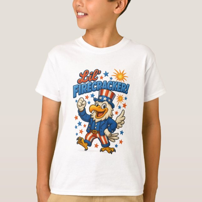 T-shirt Lil’ Firecracker Classical Freedom Eagle  (Devant)