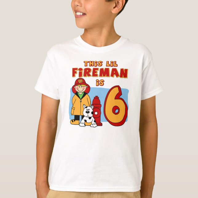 T-shirt Lil Fireman 6e anniversaire (Devant)
