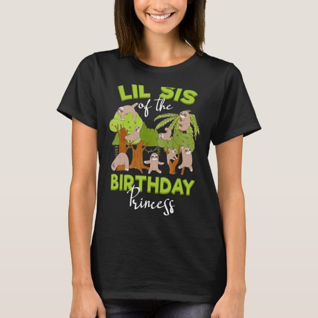 T-shirt Lil Sis De L'Anniversaire Princess Sloth Anniversa (Devant)