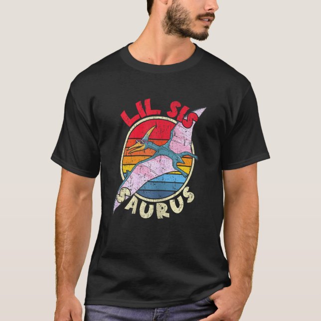 T-shirt Lil Sis Saurus I Pterodactylus I Correspondance Fa (Devant)