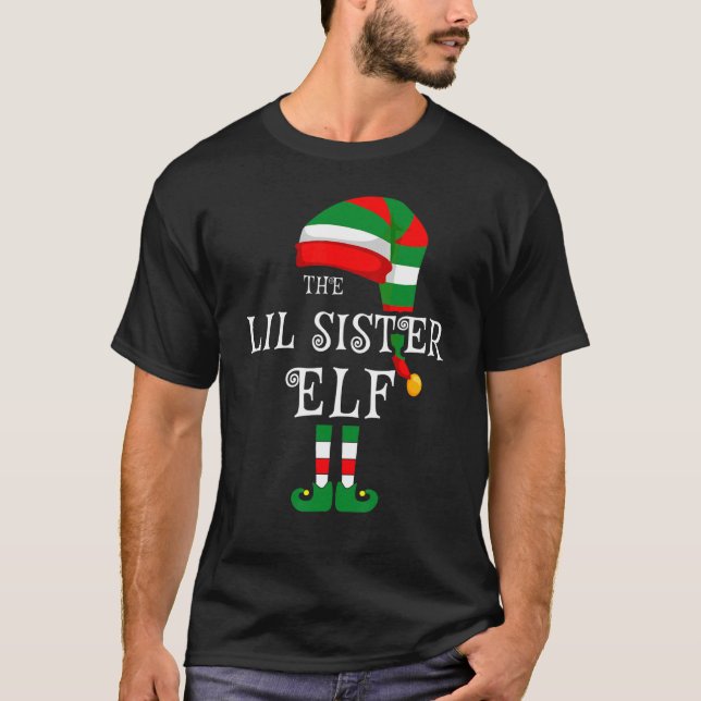T-shirt Lil Sister Elf Famille Pyjamas correspondants de N (Devant)