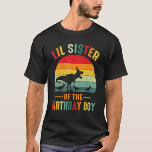 T-shirt Lil Soeur De L'Anniversaire Dinosaure Dinosaure Co