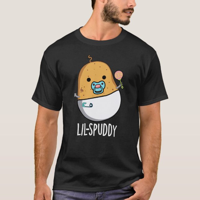 T-shirt Lil-spuddy Funny Potato Pun Dark BG (Devant)