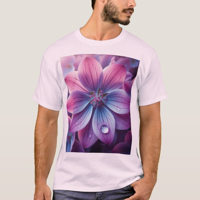 T-shirt Lilac Floral violet et rose (Devant)