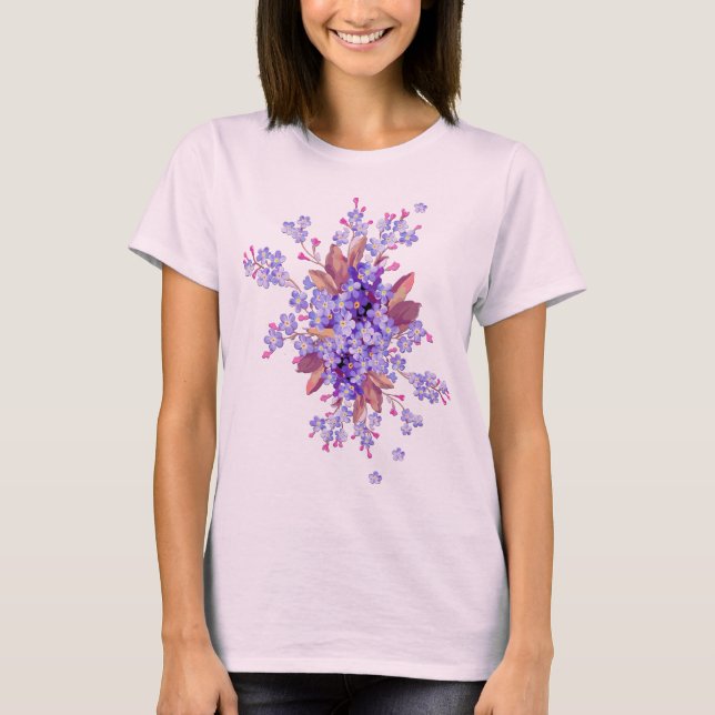 T-shirt Lilac oublie-me-pas Mariage de fleurs (Devant)