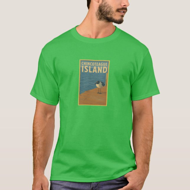 T-shirt L'île de Chincoteague Surdimensionné (Devant)