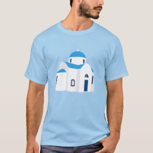 T-shirt L'île grecque L'église du Dôme bleu