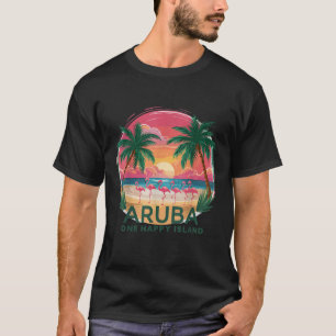 T-shirt L'île heureuse d'Aruba magnifique plage de coucher