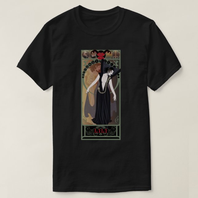 T-shirt Lili foncé - Art nouveau - Légende (Design devant)