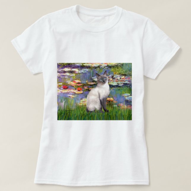 T-shirt Lilies 2 - Chat siamois Blue Point (Design devant)