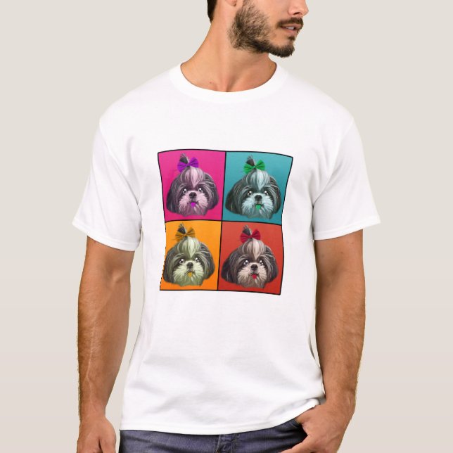 T-shirt L'Illustration Shih Tzu Du Style Pop Pour Les Amou (Devant)
