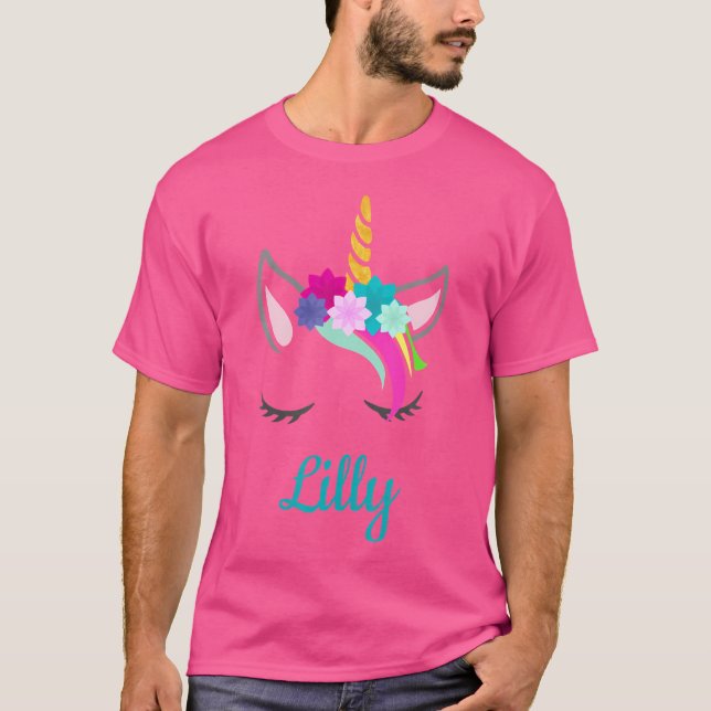T-shirt Lilly Unicorn Nom Pour Lilly (Devant)