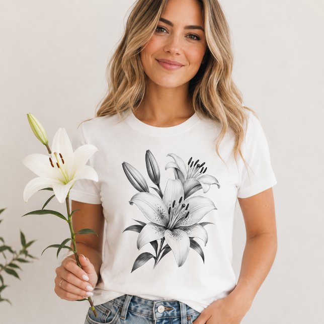 T-shirt Lily Monochrome (Créateur téléchargé)