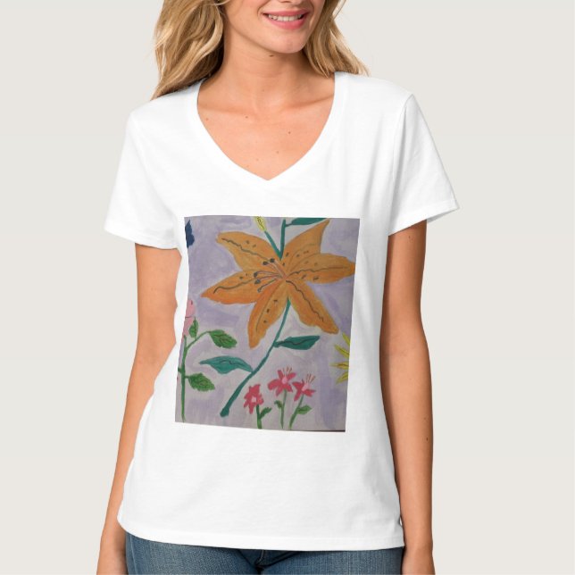 T-shirt Lily orange (Devant)