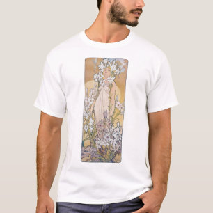 T-shirt Lily (quatre fleurs), Alphonse Mucha