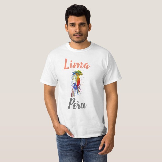 T-shirt Lima Pérou, Perroquet (Devant entier)