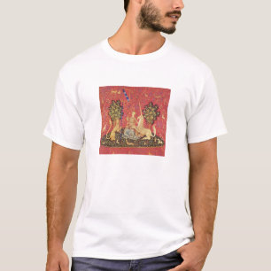 T-shirt L'image de la Tapisserie médiévale Unicorn et Maid
