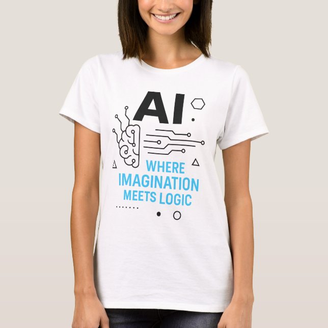T-shirt L'imagination de l'IA répond à la logique Tee | Te (Devant)