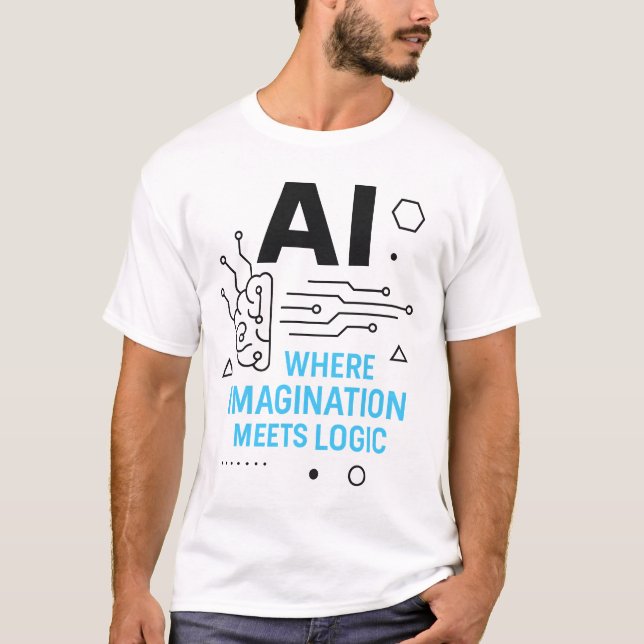 T-shirt L'imagination de l'IA répond à la logique Tee | Te (Devant)