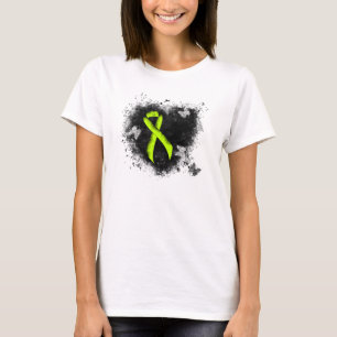 T-shirt Lime Green Awareness Ribbon Grunge Heart
