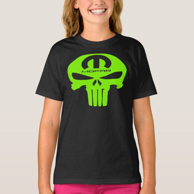 T-shirt Lime Green Mopar Punsiher Automobilia Classic T-Sh (Devant)
