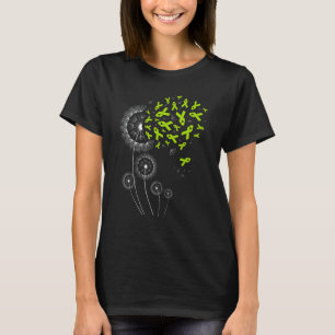 T-shirt Lime Green Ribbon Dandelion Lymphoma Awareness Mon