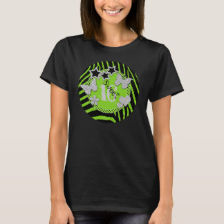 T-shirt Lime Noir Argent Zèbre Parties scintillant Sweet 1
