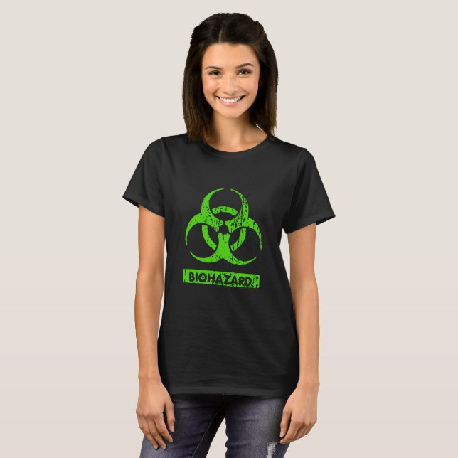 T-shirt Lime Vert Néon Produits Chimiques Bio-Hazard Graph (Devant entier)