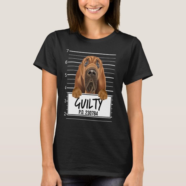T-shirt Limier Photo D'identité Chien Coupable (Devant)
