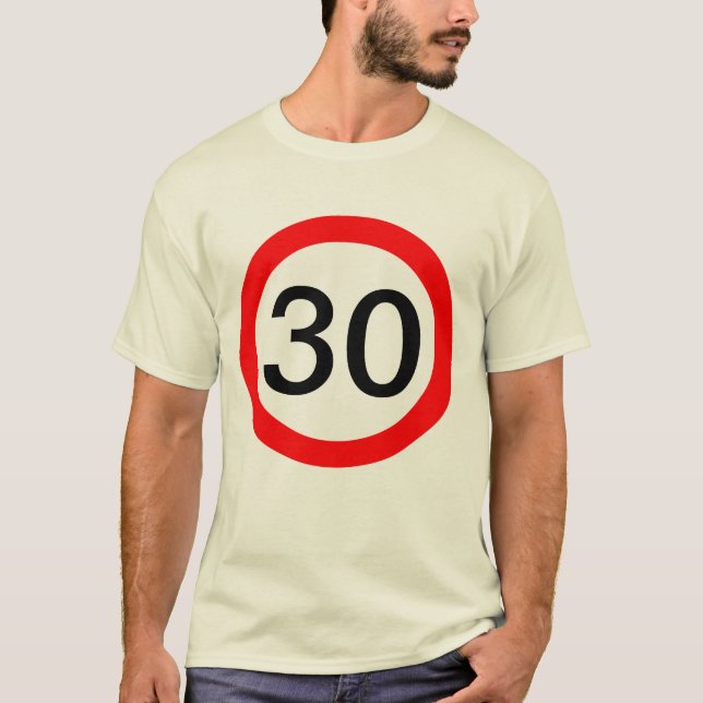 T-shirt Limitation de vitesse de 30 panneaux routiers (Devant)