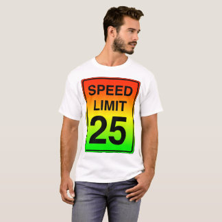 T-shirt Limite de vitesse 25 Signal avec couleurs Stopligh