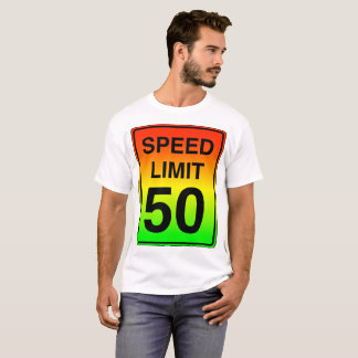 T-shirt Limite de vitesse 50 Signal avec couleurs Stopligh