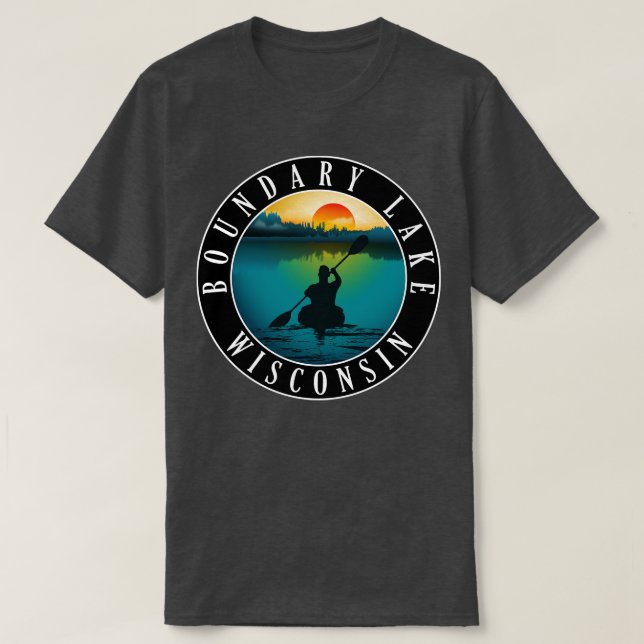 T-shirt Limite du lac Wisconsin Kayaking (Design devant)