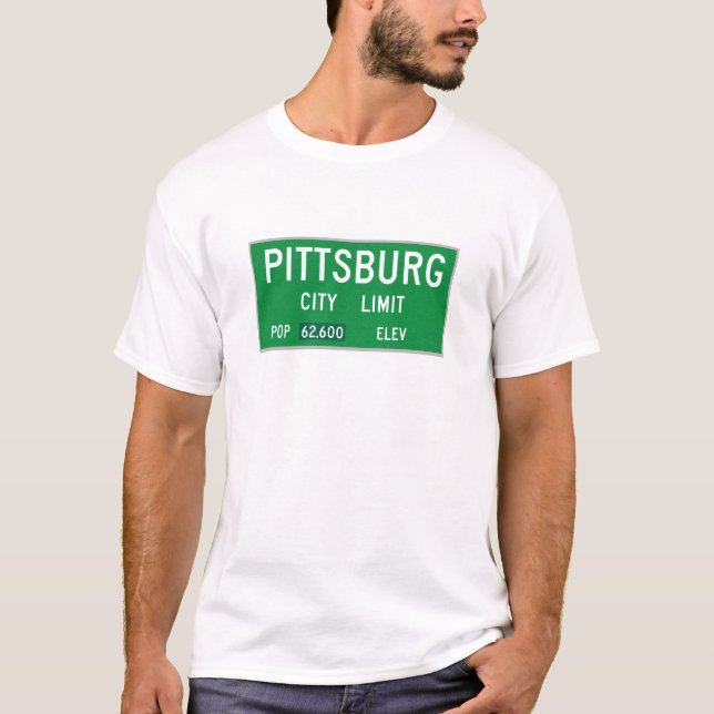 T-shirt Limites de ville de Pittsburg (Devant)