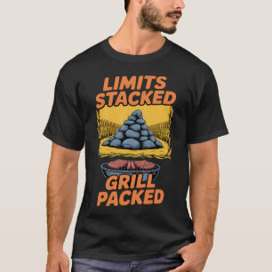 T-shirt Limites Grill Empilé Pigeon Chasse Papa Chasseur D