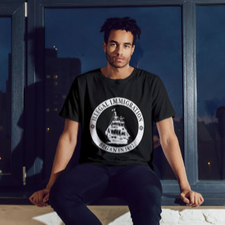 T-shirt L'Immigration Illégale Commence En 1492, Jour Colu