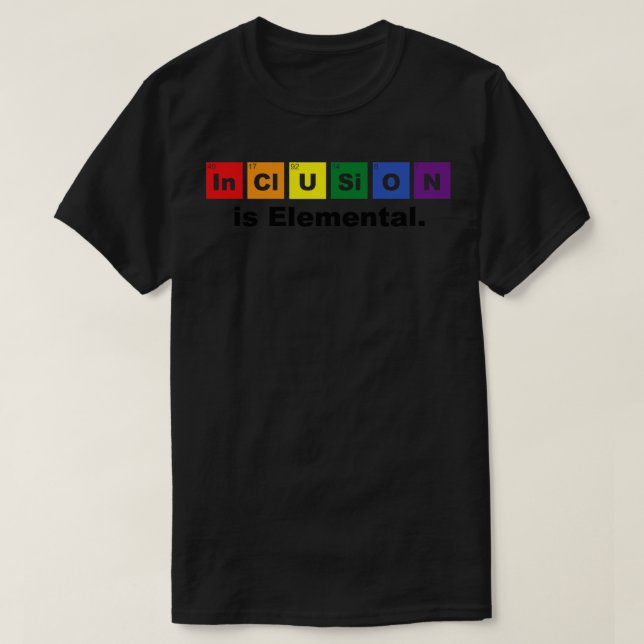 T-shirt L'inclusion est le baseball élémentaire (Design devant)