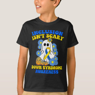 T-shirt L'Inclusion N'Est Pas Scaire Halloween Ghost Down 