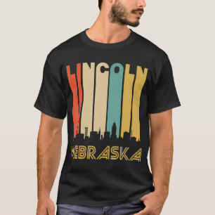 T-shirt Lincoln Nebraska Downtown Skyline Des Années 1970