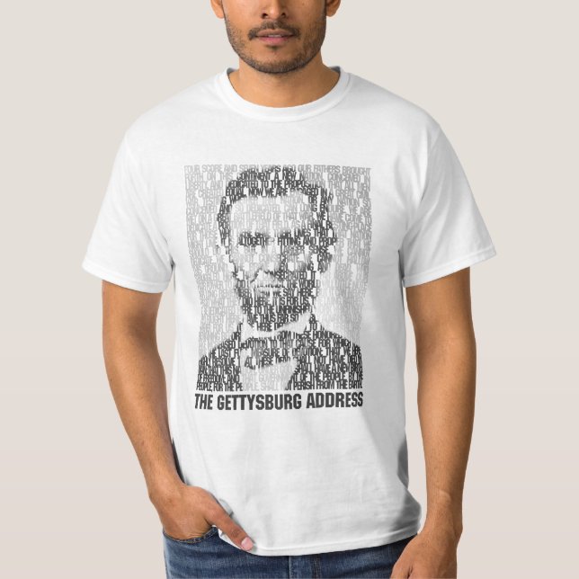 T-shirt Lincoln/T-shirt de mosaïque textes de Gettysburg (Devant)